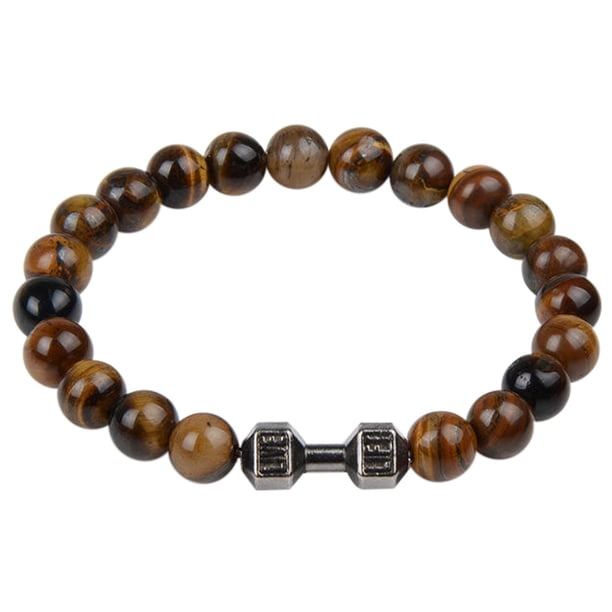 Pulsera de Piedra Ojo de Tigre Pulsera de Piedra de Lava Stress Yoga Beads Pulsera Ajustable Difusor de Aceite de Aromaterapia Pulsera de Lava para Hombre Mujer