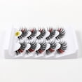 thumbnail image 5 of VANLOFE Health Beauty Cheap Portable Gift False Lashes 5 Pairs Of 3D False Eyelashes Natural Thick Cat Eye Tail Elongated Color Explosion Hair Eyelashes, 5 of 6