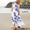 thumbnail image 5 of Ovticza Cute Summer Dresses for Women Trendy Boho Flowy Maternity Maxi Dresses Floral Tank Long Sundresses Sleeveless Cotton Linen Sundresses Over 50 with Pockets Blue 5XL, 5 of 7