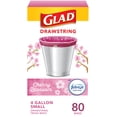 thumbnail image 1 of Glad OdorShield - Bolsas de basura pequeñas con cordón, bolsa de basura de 4 galones, flor de cerezo Febreze, 80 unidades (el paquete puede variar), 1 of 9