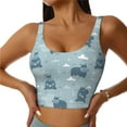 thumbnail image 3 of Goofa Cute Hippopotamus Printed Sports Bras for Women, High Impact Running Bra Workout Crop Tank Tops Longline Sports Bra Push up-Medium, 3 of 9