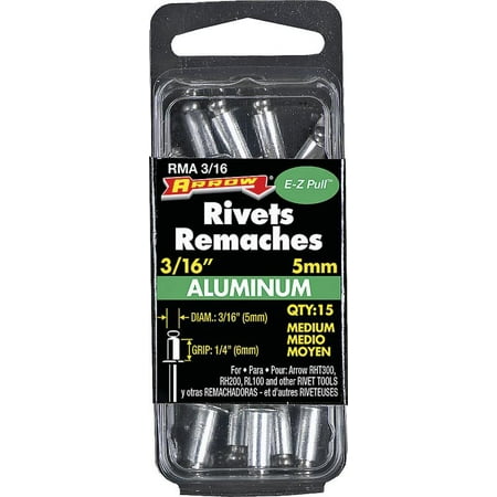 Arrow RMA3/16 Medium Blind Rivet, 3/16 in Dia, Aluminum