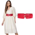 thumbnail image 1 of CHAO Cinturón elástico ancho para mujer, cinturón elástico para vestido, cinturón elástico para mujer, cinturón para niñas, rojo, 1 of 3