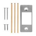 thumbnail image 1 of Placa de cierre restauradora, placa trasera de puerta, fácil reparación, acero inoxidable, lateral estrecho y color acero, 1 of 9