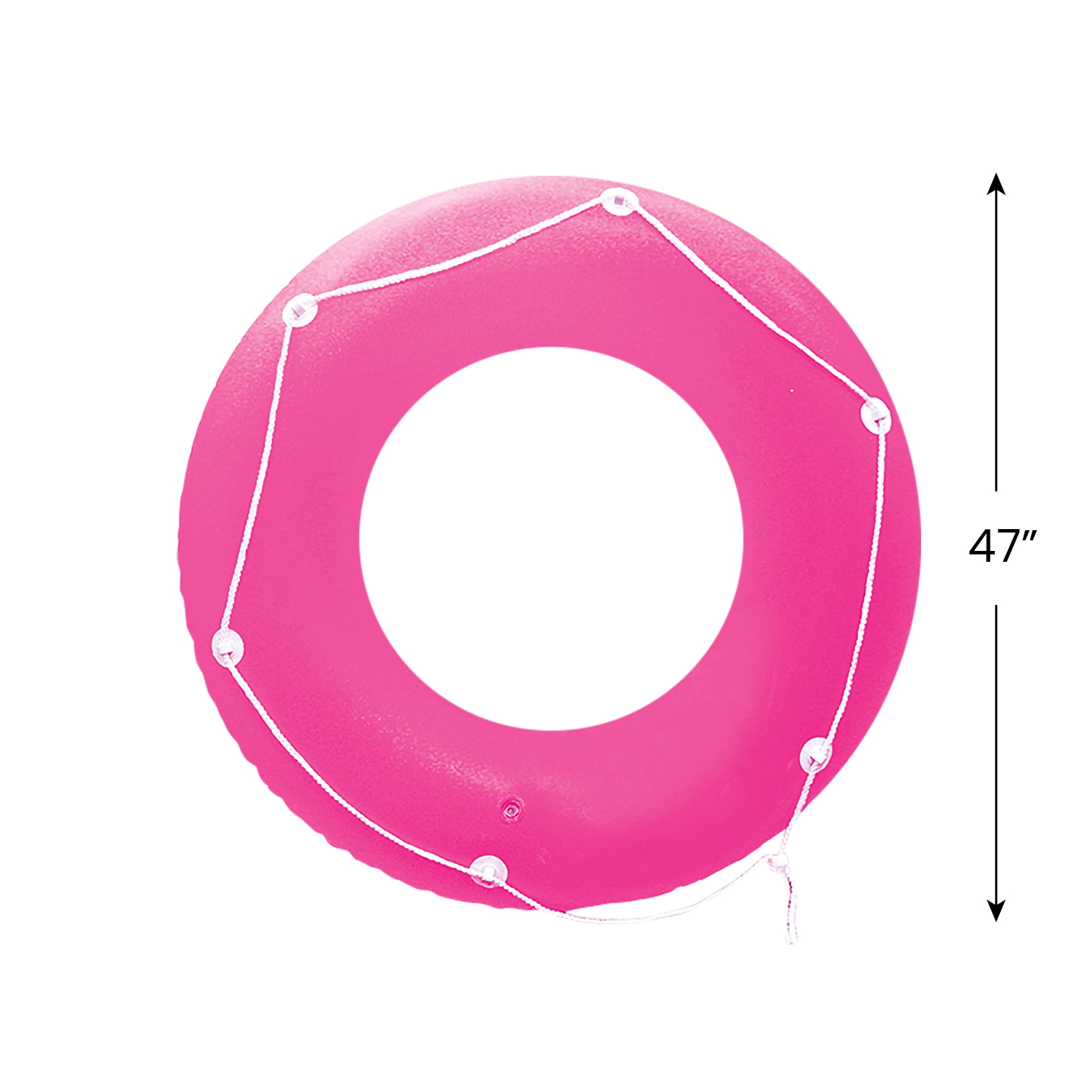 Swim Central 47" Inflatable 1-Person Swimming Pool Inner Tube with Perimeter Rope - Pink