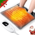 thumbnail image 1 of Ultra Soft Flannel Electric Foot Warmers for Feet, Portable Heating Pad for Feet, Back, Abdomen, Cramp,Overheat Protection,Christmas,Anniversary, Friend Birthday Gifts for Women, Men，40*40cm,dark gray, 1 of 5