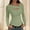 Mint Green, variant on EchfiProm T-Shirts for Women Notch Neck Ribbed Tops Black Slim Pullover Trendy Solid Ladies Long Sleeve