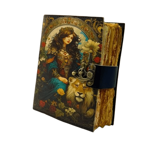 Handmade Leather Grimoire Journal – Book of Shadows, 200 Pages Vintage Witchcraft Spellbook, Gothic Magic Diary Gift