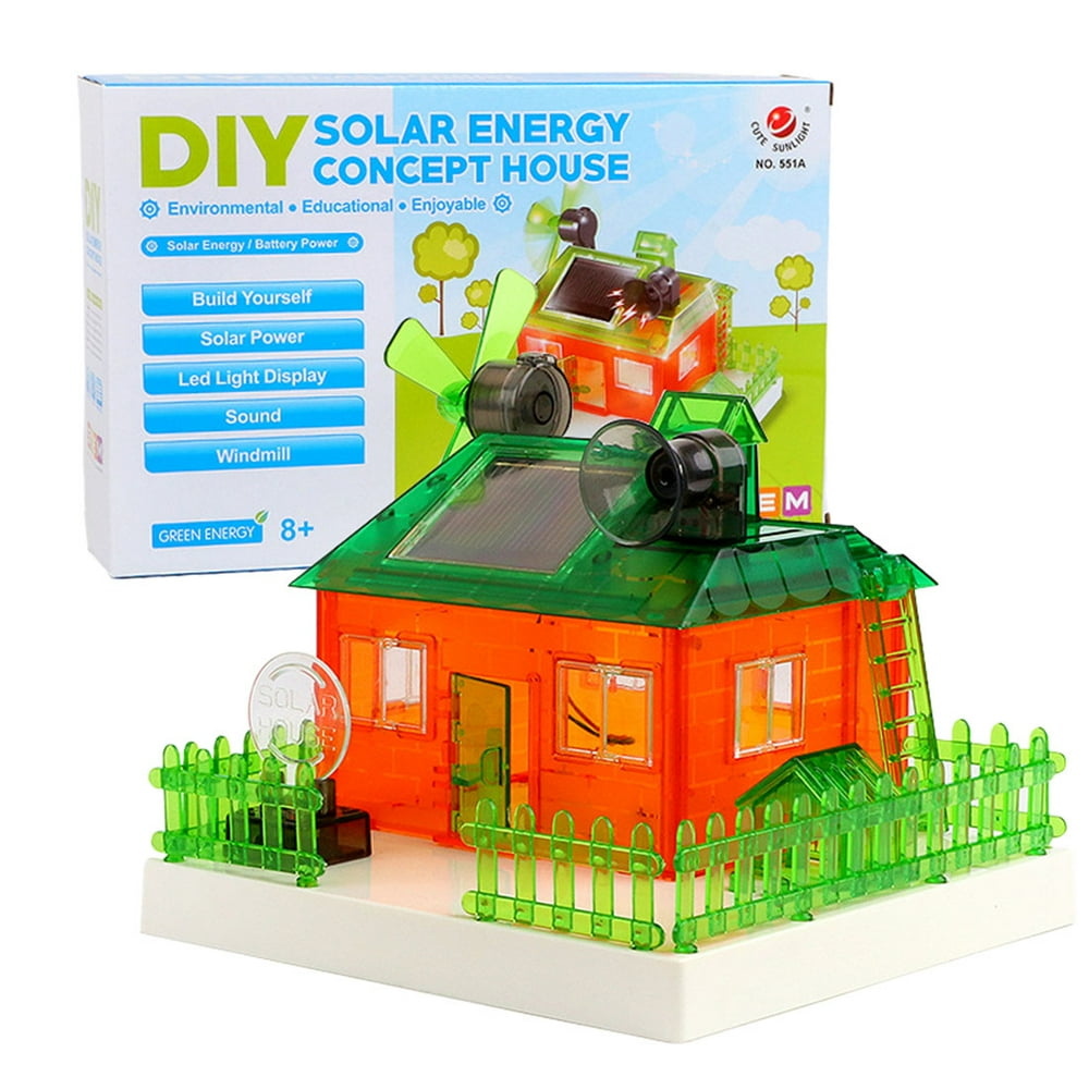 Solar Powered Concept House Kit DIY Future Architect Dream Toy (English
