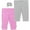 Gray/Pink, variant on Young Hearts Girls Generic - 2 Pack Leggings with Scrunchie, 4-6X