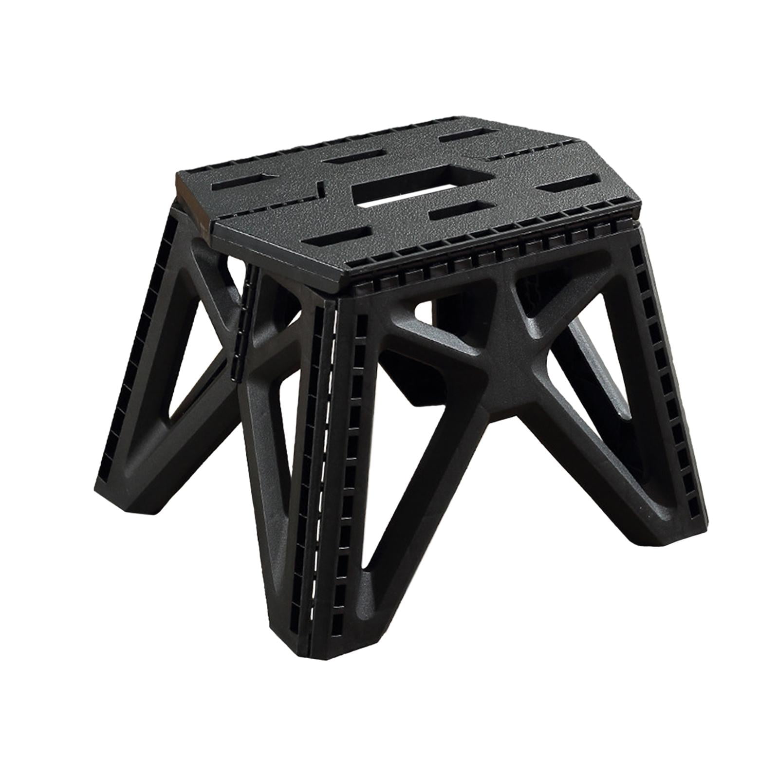 Folding Step Stool Home Step Stool Lazy Resting Stools with Carry Handle Adults Kids Stepping Stool Camping Stool for Hiking Black