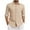 Khaki, variant on Men's Clothing Men Cotton/Linen Casual Button Down Shirt Dress Long Sleeve Work Office Blouses with Flap Pocket Thin Business Jackets