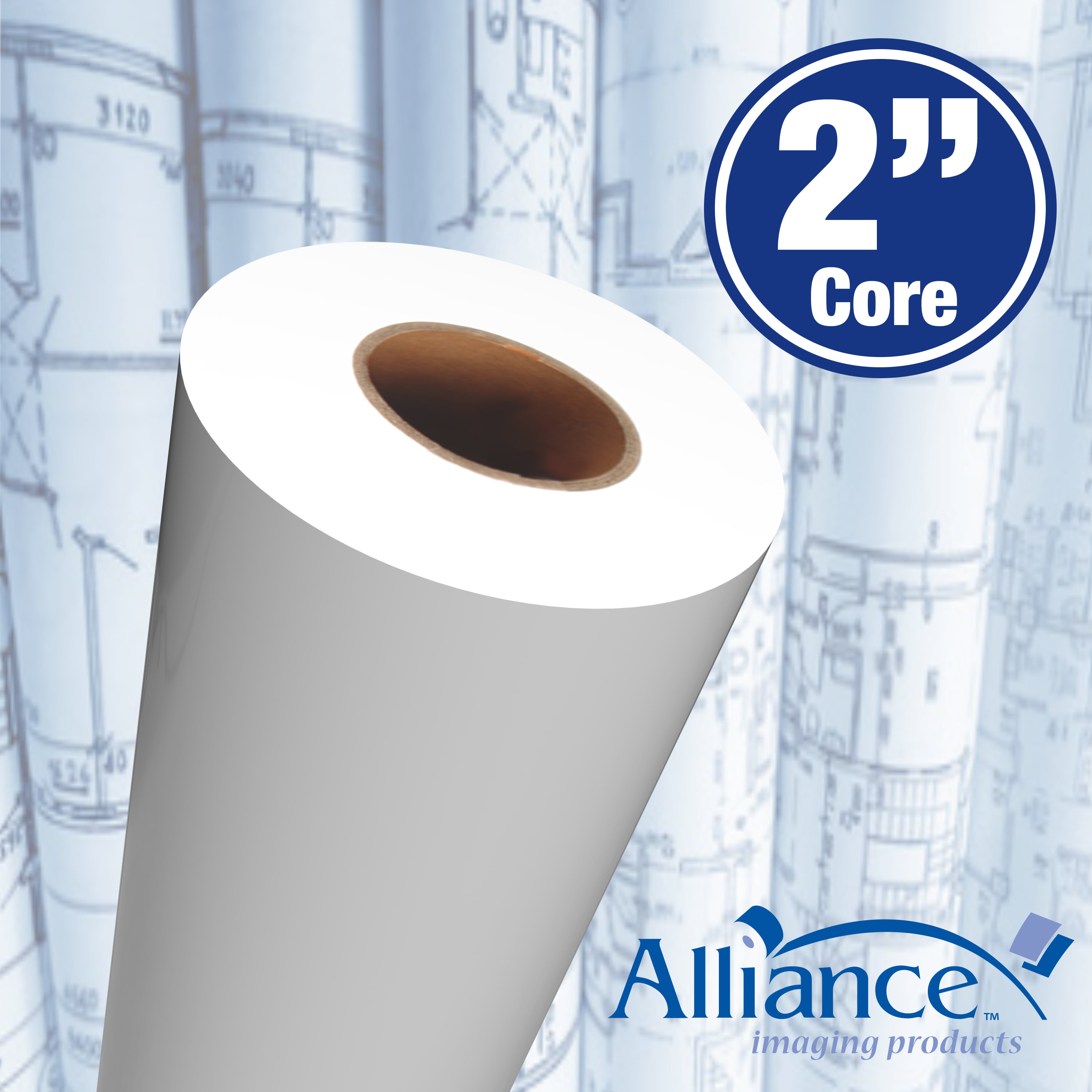 4 Rls/Ct w/ 2" Core 20lb Alliance Wide Format Paper 42"x150’ Rolls 92 Bright 