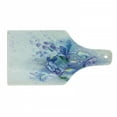 thumbnail image 1 of Watercolor Flower Cutting Board, Floral Background Irises in Fresh Colors Nature Earth, Decorative Tempered Glass Cutting and Serving Board, Wine Bottle Shape, Lilac Teal Ecru, by Ambesonne, 1 of 1