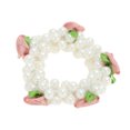 thumbnail image 5 of NOMADIC NOOK Cute Rose Pearl Hair Elastic Band 3 Pcs Beige Pink, 5 of 5