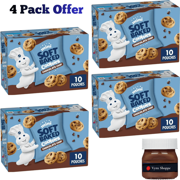 Pillsbury Mini Soft Baked Cookies, Chocolate Chip, Snack Bags, 10 Count, 10 oz