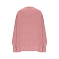 thumbnail image 4 of Hogleaql Womens Crew Neck Oversized Sweaters Batwing Long Sleeve Knit Fall Winter Comfortable Jumper Tops Dressy Insulated Loose Pullover Solid Sweater Pink M, 4 of 6