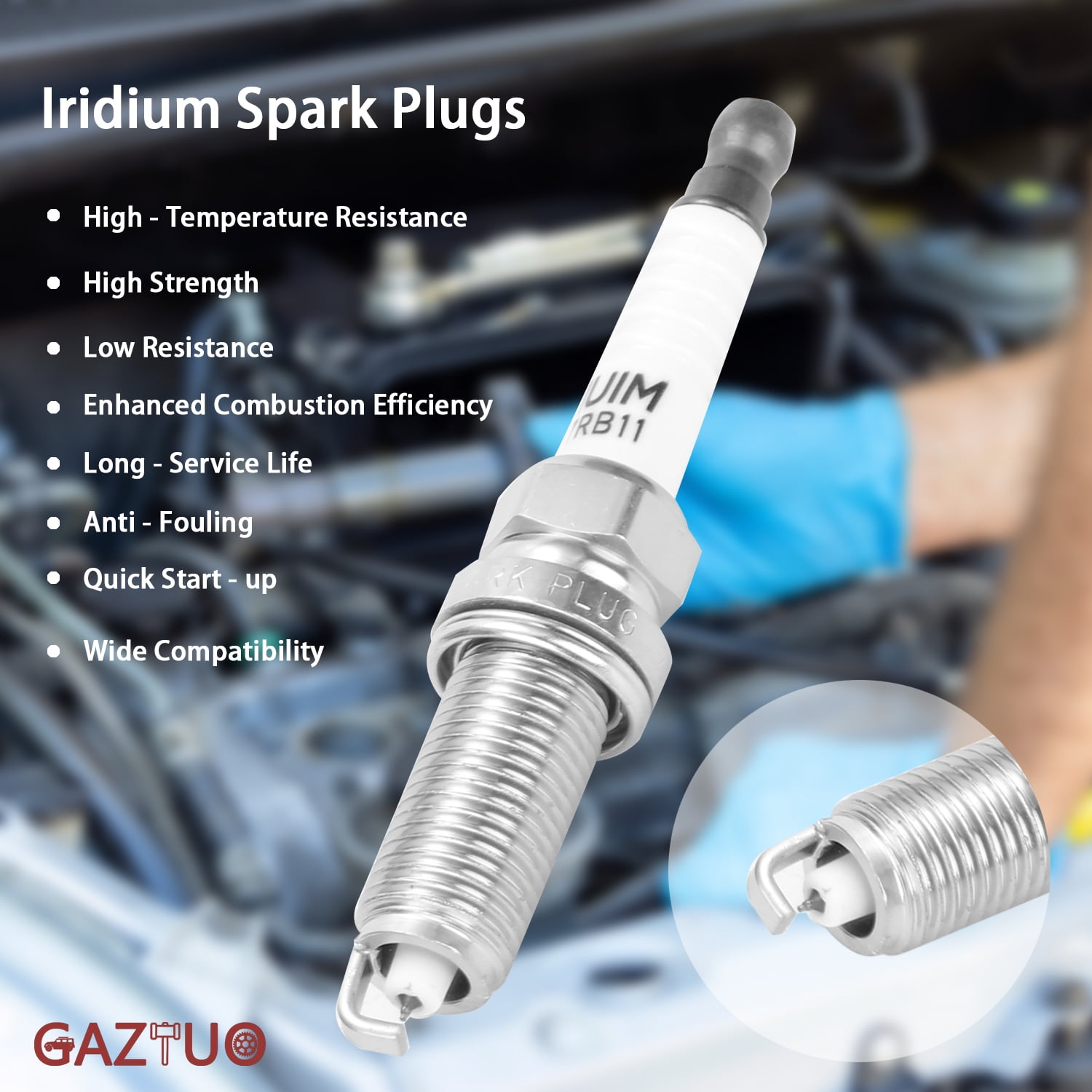 GAZTUO Ignition Coil Pack UF619 and Spark Plugs (Set of 4) Compatible with Toyota, Scion, Lexus, Corolla, Matrix Prius V Plug-In Vibe xD CT200h For # 9091902252 5C1771 E1096 2ZR-FE