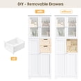 thumbnail image 5 of Homfa 67" Tall Bathroom Cabinet, White Linen Cabinet with Doors and Removable Drawers, Kitchen Cupboard, 5 of 7