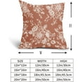 thumbnail image 6 of Vintage Floral Pillow Covers 18x18 Inch Set of 2 Burnt Orange Floral Outdoor Decorative Throw Pillows Chinoiserie Flower Pillowcases Rustic Farmhouse Cushion Covers for Couch Home Decor, 6 of 6