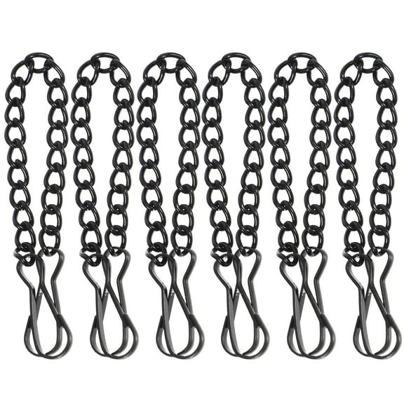 Worgeous 6pcs Glass Window Hanging Chains Picture Hanging Chains For Door Signs And Fire Safety Indicators Heavy Duty Metal Chains For Hanging For Indoor And Outdoor Use Black