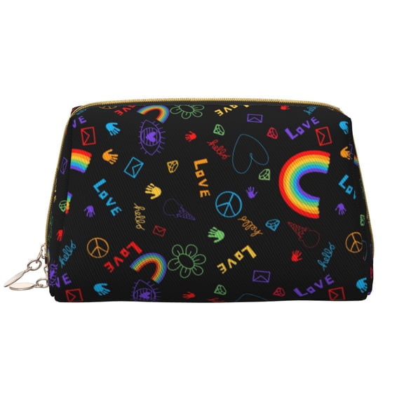 Xecao Cartoon Pride Lgbt Print Fashion Makeup PVC Bag Large Capacity Travel Cosmetic Bag for Women Organizer Toiletry Clutch
