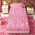 thumbnail image 4 of Meiyoeat Pastel Leopard Print Twin Sheets 3pcs, Pink Cheetah Print Bedding, Light Pink, 4 of 6