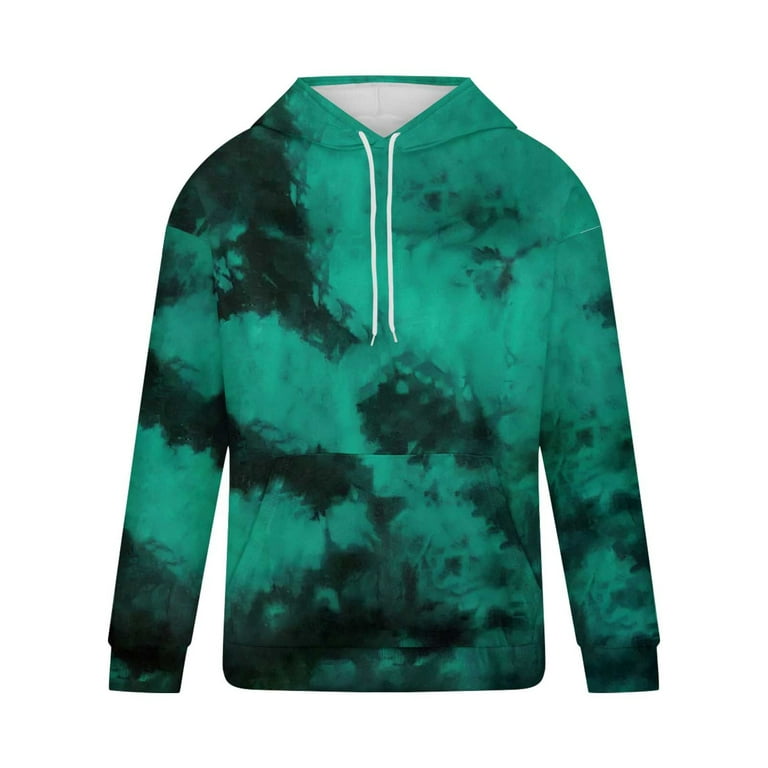 Savings Plus Size Tie Dye Sweatshirts for Men Loose Casual Long
