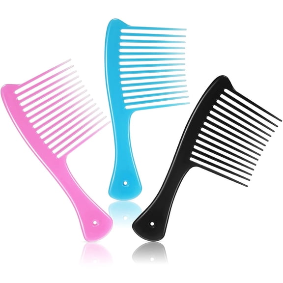 ACDANC 3 Pieces Large Wide Tooth Comb for Women and Men Jumbo Rake Hair Comb Styling Brush Detangler Shower Thickened for Long,Curly,Straight,Wet,Dry Hair Wig