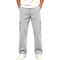 thumbnail image 6 of Mooqilaa Boys Cargo Sweatpants, Relaxed Fit Elastic Waist Casual Fleece-lined Winter Pants Silver Size 13-14 T, 6 of 8