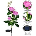 thumbnail image 3 of LNKOO 2 Pcs Solar Rose Flower Lights, Upgrade Flower Lights Outdoor, Waterproof Solar Garden Stake Lights, Decorative Landscape Lights with 6 Rose Flowers for Backyard, Party, Pathway, 3 of 8