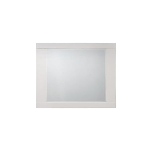 Acme Adair Beveled Dresser Mirror in White Frame