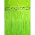 thumbnail image 6 of Mufeng Womens Tassel Shiny Leotard Dress Sleeveless Fringe Bodysuit Latin Tango Salsa Jazz dancewear Fluorescent Yellow L, 6 of 7