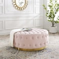 thumbnail image 3 of Modway Ensconce Tufted Performance Velvet Fabric Round Ottoman in Pink, 3 of 7