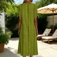 thumbnail image 6 of Edvintorg Women's Summer Dresses Striped Boho Crew Neck Cold Shoulder Loose Fit Casual Long Dress with Pockets Sundresses for Women Green S, 6 of 6