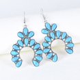 thumbnail image 3 of sunsanly 1 Pair Women Hook Earrings Retro Geometric Exaggerated Lightweight Faux Turquoise Ear Decoration Jewelry Party Hanging Earrings Dangle Earrings, 3 of 7