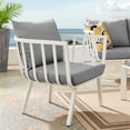 thumbnail image 2 of Modway Riverside Outdoor Patio Aluminum Armchair in White/Gray, 2 of 6