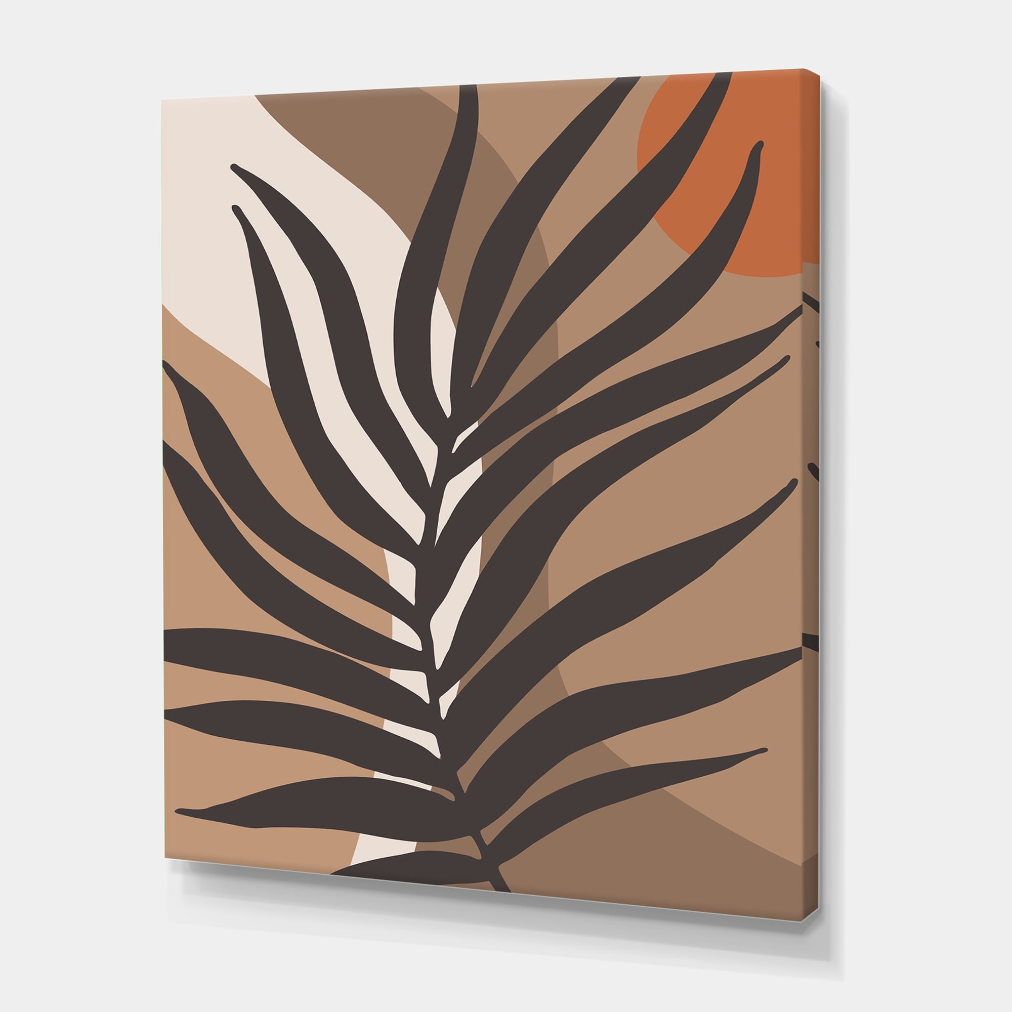 Designart ' Shapes and Tropical Leaf Silhouettes II ' Modern Canvas Wall Art Print