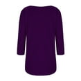 thumbnail image 3 of Ankola Tops for Womens 3/4 Sleeve Curved Hem Shirts Button Down Henley Neck T Shirts Tunic Casual Loose Fit Tees Dressy Blouse, 3 of 4