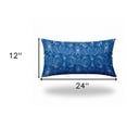 thumbnail image 3 of 14" X 24" Blue And White Enveloped Ikat Lumbar Indoor Outdoor Pillow, 3 of 5