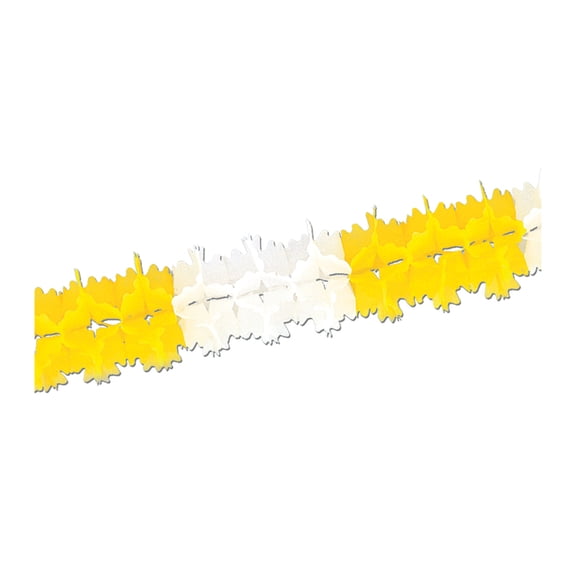 Pageant Garland 7" x 14' 6" canary & White - 12 Pack