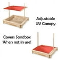 thumbnail image 3 of Modern Home Wooden Sandbox w/Red UV Canopy Roof, 3 of 4