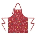 thumbnail image 2 of Red Christmas Candy Cane Apron-Garden Aprons for Women with Pockets-Cotton Linen Waterproof Kitchen Cooking Gardening Aprons Adjustable for Kitchen,Cooking,BBQ and Salon 32"x27", 2 of 7