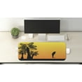 thumbnail image 2 of Summer Computer Mouse Pad, Ombre Sunset with Dolphin and Palm Trees Exotic Beach Pattern, Rectangle Non-Slip Rubber Mousepad Large, 31" x 12" Gaming Size, Yellow Orange, by Ambesonne, 2 of 2