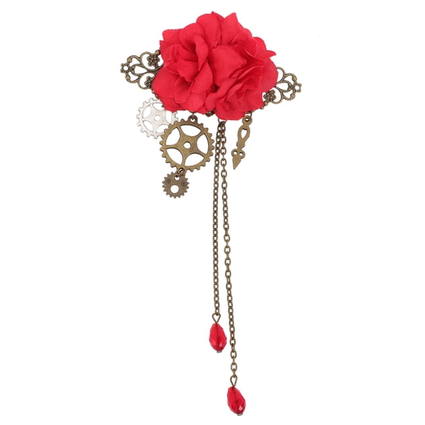 Accesorios para el cabello gótico Mecanical Gear Rose Hair Clip Accesorios Lolita