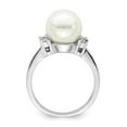 thumbnail image 2 of Majestik Sterling Silver Rhodium-plated Size 8 10-11mm White Imitation Shell Pearl and CZ Ring, 2 of 5