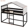 thumbnail image 2 of Harper & Bright Designs Twin over Twin House Bunk Bed with Beige Tent, Twin Size Bunk Beds with Ladder for Girls Boys, Espresso, 2 of 13