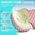 thumbnail image 5 of Premium Polka Pattern Memory Foam Seat Cushion Ergonomic Chair Pad for Office Chair, Car, Airplane & Bleachers Sciatica, Tailbone Hip & Back Pain Relief - Chair Cushion for Long Office Workers., 5 of 5