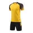 thumbnail image 2 of ITSAME Boys Athletic Outfits, Quick-Dry Performance Short Sleeve Top and Shorts 2-Piece Football Training Jersey Sets Yellow 12T, 2 of 4
