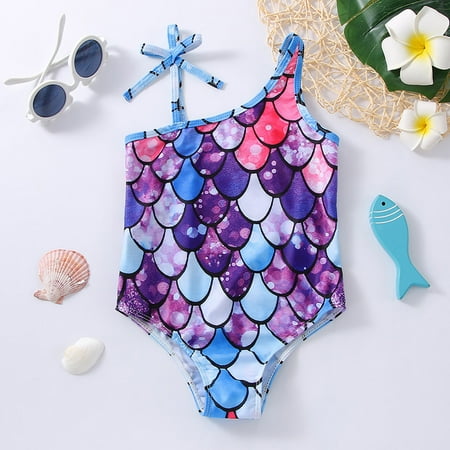 

nsendm Summer Toddler Girls Suspenders 1 Piece Swimwear Beach Onesie Swimsuit Bikini Kids Bathing Suits Girls Swimwear Purple 5-6 Years